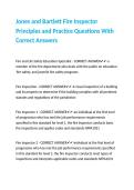 Jones and Bartlett Fire Inspector Principles and Practice Questions With Correct Answers 