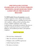 OSSF INSTALLER 2 LICENSE &NewLine;EXAMINATION ACTUAL EXAM COMPLETE &NewLine;QUESTIONS AND DETAILED SOLUTIONS &NewLine;LATEST UPDATE THIS YEAR JUST &NewLine;RELEASED