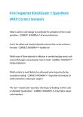 Fire Inspector Final Exam 1 Questions With Correct Answers&period;
