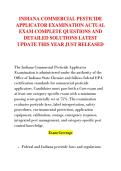 INDIANA COMMERCIAL PESTICIDE &NewLine;APPLICATOR EXAMINATION ACTUAL &NewLine;EXAM COMPLETE QUESTIONS AND &NewLine;DETAILED SOLUTIONS LATEST &NewLine;UPDATE THIS YEAR JUST RELEASED