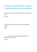 NFPA 1031 - FIRE INSPECTOR 1 - EXAM I-2 QUESTIONS WITH CORRECT ANSWERS