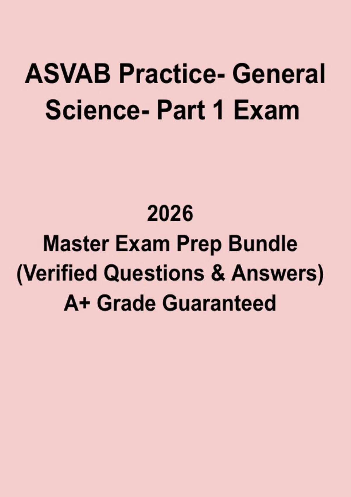 ASVAB Practice – General Science – Part 1 Exam – Complete Questions, Answers &amp; Study Guide PDF ...
