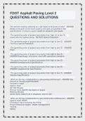 FDOT Asphalt Paving Level 2 Questions and Solutions Complete Study Guide for Certification Exam A&plus;
