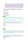 ATI PHARMACOLOGY PROCTORED EXAM TEST BANK&sol;ATI PHARMACOLOGY EXAM 2026&sol;245 QUESTIONS WITH CORRECT ANSWERS AND RATIONALE&sol;A&plus;GRADED&sol; VERIFIED 2026-2027 
