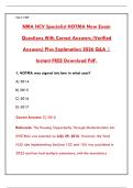 NMA HCV SPECIALIST HOTMA NOW EXAM QUESTIONS WITH CORRECT ANSWERS PDF &vert; LATEST 2026 GUIDE