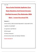 NOVA SCOTIA PESTICIDE APPLICATOR CORE EXAM QUESTIONS AND CORRECT ANSWERS PDF &vert; CERTIFICATION STUDY GUIDE