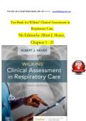 TEST BANK For Wilkins&rsquo; Clinical Assessment in Respiratory Care&comma; 9th Edition by Albert J&period; Heuer&comma; All Chapters 1 - 21&comma; Complete Newest Version With Rationales