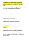 Saunders NCLEX Musculoskeletal Exam Questions & Answers &lpar;Grade A&plus;&rpar;&period;docx&NewLine;&NewLine;
