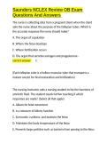 Saunders NCLEX Review OB Exam Questions And Answers&period;docx&NewLine;&NewLine;