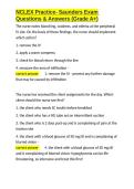 NCLEX Practice- Saunders Exam Questions & Answers &lpar;Grade A&plus;&rpar;&period;docx&NewLine;&NewLine;