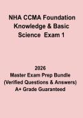 NHA CCMA Foundation Knowledge & Basic Science Exam 1 &ndash; Practice Questions&comma; Answers & Study Guide PDF