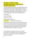 Saunder-s NCLEX review-Fundamentals Exam Questions & Answers &lpar;Grade A&plus;&rpar;&period;docx&NewLine;&NewLine;