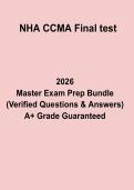 NHA CCMA Final Test &ndash; Complete Practice Questions&comma; Answers & Study Guide PDF