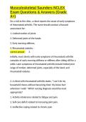 Musculoskeletal Saunders NCLEX Exam Questions & Answers &lpar;Grade A&plus;&rpar;&period;docx&NewLine;&NewLine;