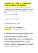Saunders NCLEX Ch 19 Perioperative Exam Questions And Answers&period;docx&NewLine;&NewLine;