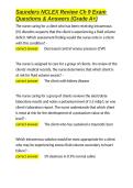Saunders NCLEX Review Ch 9 Exam Questions & Answers &lpar;Grade A&plus;&rpar;&period;docx&NewLine;&NewLine;