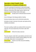 Saunders Adult Health Exam Questions & Answers &lpar;Grade A&plus;&rpar;&period;docx&NewLine;&NewLine;