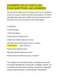 SAUNDERS NCLEX ONCOLOGY EXAM QUESTIONS AND ANSWERS&period;docx&NewLine;&NewLine;