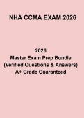 NHA CCMA Exam 2026 &ndash; Complete Practice Questions&comma; Answers & Study Guide PDF