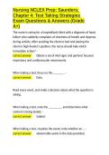 Nursing NCLEX Prep Saunders&semi; Chapter 4 Test Taking Strategies Exam Questions & Answers &lpar;Grade A&plus;&rpar;&period;docx&NewLine;&NewLine;
