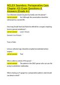 NCLEX Saunders Perioperative Care Chapter -15 Exam Questions & Answers &lpar;Grade A&plus;&rpar;&period;docx&NewLine;&NewLine;