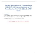 Nursing Jurisprudence Exam 2026-2027