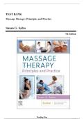 TEST BANK&lowbar;&lowbar;Massage Therapy&colon; Principles and Practice 7th Edition by Susan G&period; Salvo &comma; ISBN&colon; 9780323878159 &vert;Chapters 1-30 &lpar;Questions with Rationalized Answers&rpar;&vert; Guide A&plus;