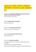 NUR216 EXAM 4 WITH CORRECT ANSWERS VERIFIED AND GRADED A&plus;&NewLine;&NewLine;