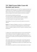 NYC High Pressure Boiler Exam with Questions and Answers
