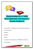 Pharmacology Chapters 1&ndash;7 Study Guide 2026 &vert; 250&plus; Exam Questions & Already Graded A&plus; &vert; Pharmacokinetics&comma; Pharmacodynamics&comma; Medication Safety & Nursing Process &vert; ECPI University