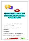 Pharmacology Chapters 18&ndash;21 Study Guide 2026 &vert; 300&plus; Exam Questions & Already Graded A&plus; &vert; Adrenergic Drugs&comma; Beta Blockers&comma; Cholinergic Agents & Autonomic Nervous System