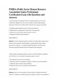 PSHRA &lpar;Public Sector Human Resource Association&rpar; Senior Professional Certification Exam with Questions and Answers