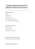 Combat Lifesaver Course &lpar;CLS&rpar; Exam Prep &ndash; Questions and Correct Answers