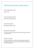 Phi Beta Sigma Quiz With Complete Solutions