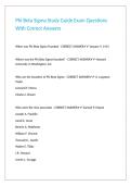 Phi Beta Sigma Study Guide Exam Questions With Correct Answers