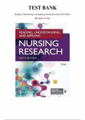 Test Bank for Reading&comma; Understanding&comma; and Applying Nursing Research Sixth Edition by James A&period; Fain&comma; Chapter 1-15 &vert; All Chapters