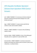 AFO &lpar;Aquatics Facilitator Operator&rpar; Glossary Exam Questions With Correct Answers 