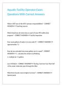 Aquatic Facility Operator Exam Questions With Correct Answers 