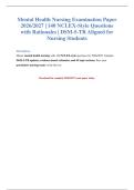 Mental Health Nursing Exam 2026&sol;2027&colon; 140 NCLEX Questions