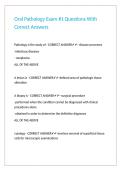 Oral Pathology Exam -1 Questions With Correct Answers