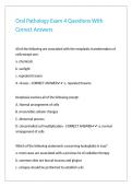Oral Pathology Exam 4 Questions With Correct Answers 