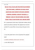 NR 601 FINAL EXAM AND PRACTICE EXAM NEWEST 2025 TEST BANK &vert; VERIFIED QUESTIONS & ANSWERS