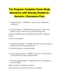 Tax Preparer Complete Exam Study &NewLine;Questions with Already Graded A&plus; &NewLine;Answers &vert; Guarantee Pass 