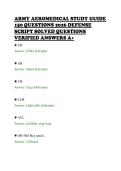 ARMY AEROMEDICAL STUDY GUIDE&NewLine;150 QUESTIONS 2026 DEFENSE&NewLine;SCRIPT SOLVED QUESTIONS&NewLine;VERIFIED ANSWERS A&plus;
