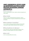 ARMY AEROMEDICAL STUDY GUIDE&NewLine;150 QUESTIONS 2026 FINAL PAPER&NewLine;PRACTICE QUESTIONS ANSWERS&NewLine;ACCURATE A&plus;&NewLine;