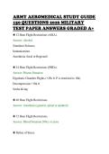 ARMY AEROMEDICAL STUDY GUIDE&NewLine;150 QUESTIONS 2026 MILITARY&NewLine;TEST PAPER ANSWERS GRADED A&plus;