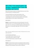 WGU D413 Telecommunications and Wireless Communications Exam with Questions and Answers