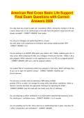 American Red Cross Basic Life Support Final Exam Questions with Correct Answers 2026
