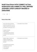 NU671 Final EXAM WITH CORRECT ACTUAL QUESTIONS AND CORRECTLY WELL DEFINED ANSWERS LATEST ALREADY GRADED A&plus; &lpar;2025&sol;2026&rpar;