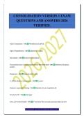 CONSOLIDATION VERSION 1 EXAM&NewLine;QUESTIONS AND ANSWERS 2026&NewLine;VERIFIED&period;